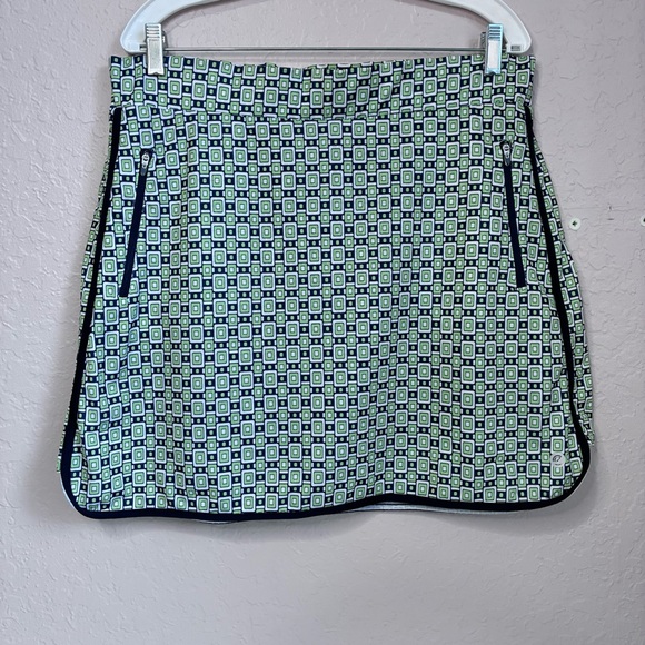 Bette & Court Pants - Bette & Court Tennis Skort Womens Large Pull On Zip Pockets Geometric Golf